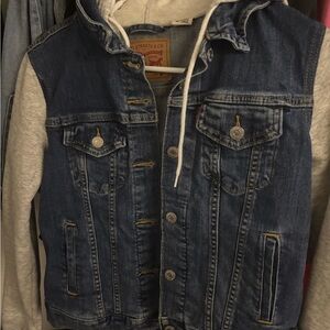 Levi's Denim Jacket with White Hoodie